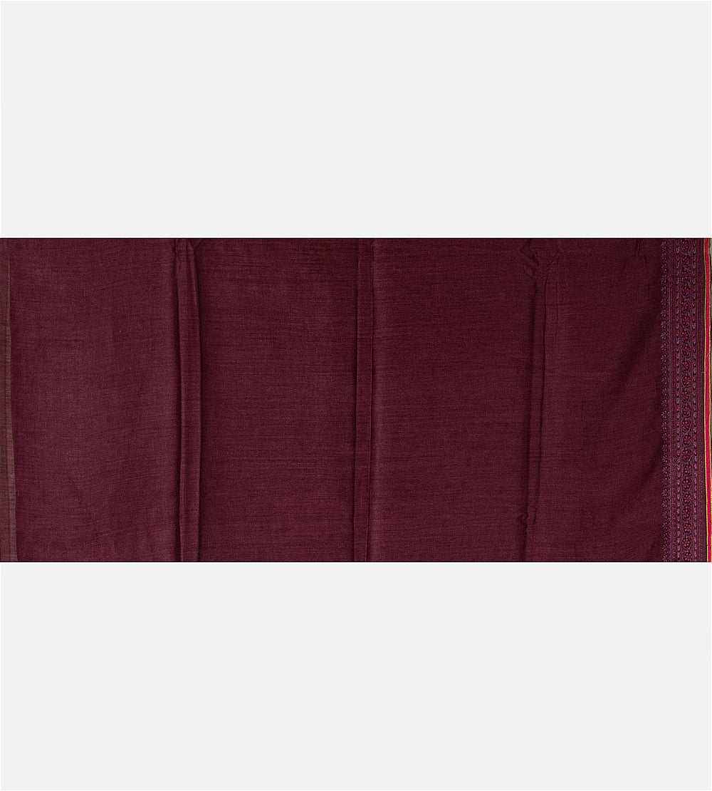 Deep Maroon Tussar Organza Saree