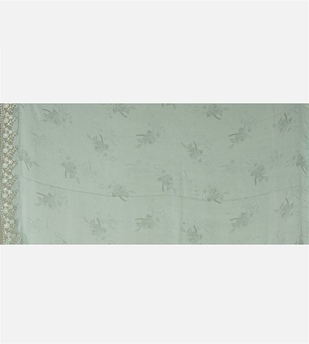 Pastel Blue Chiffon Saree