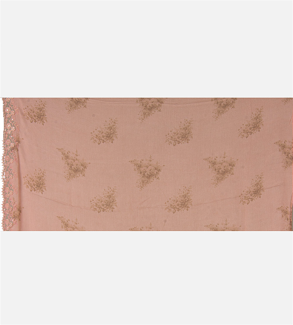 Pastel Pink Chiffon Saree