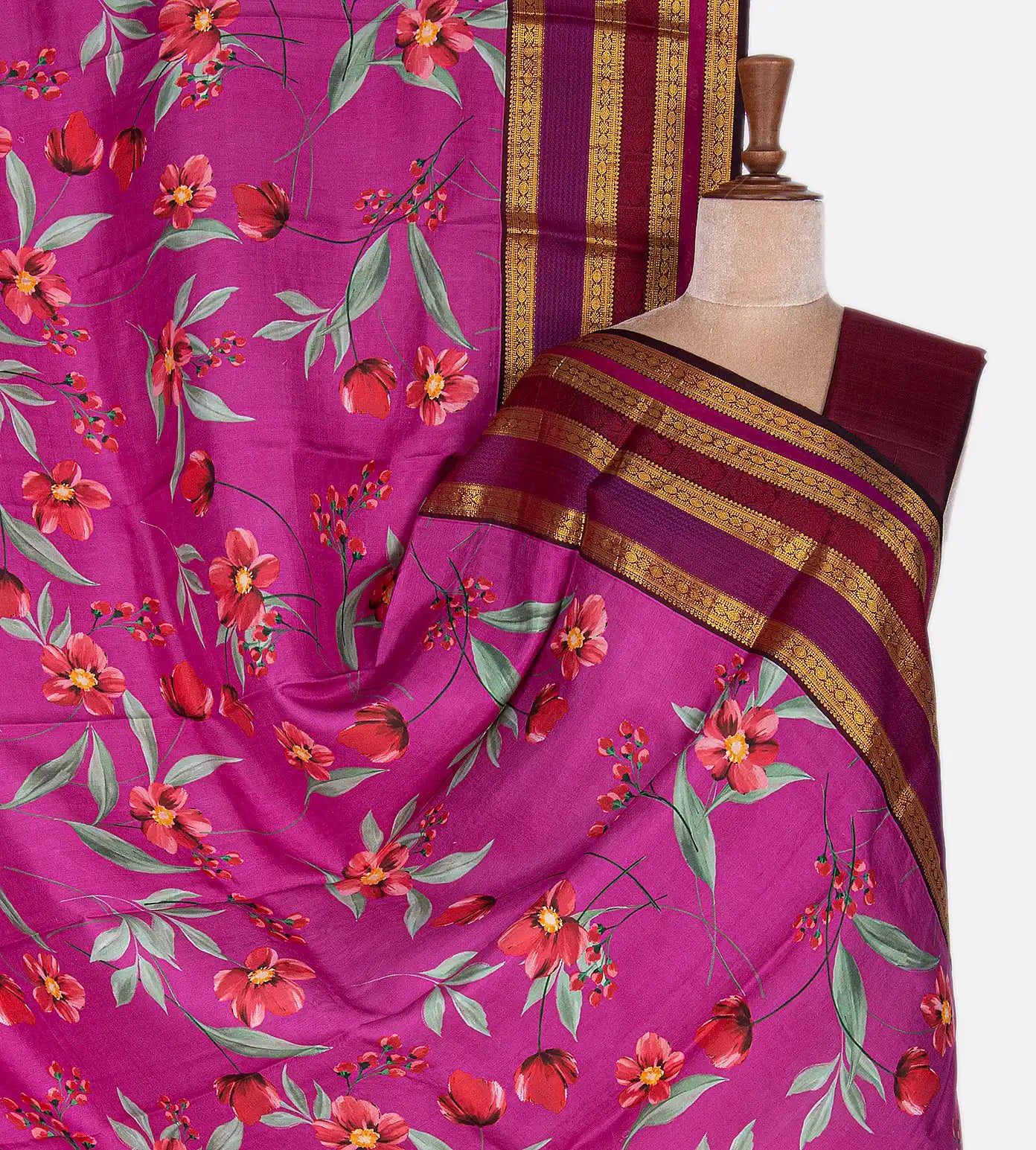 Pink Kanchipuram Silk Saree