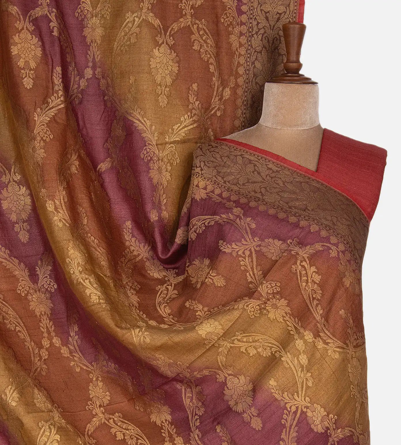 Multicolour Banarasi Tussar Georgette Saree
