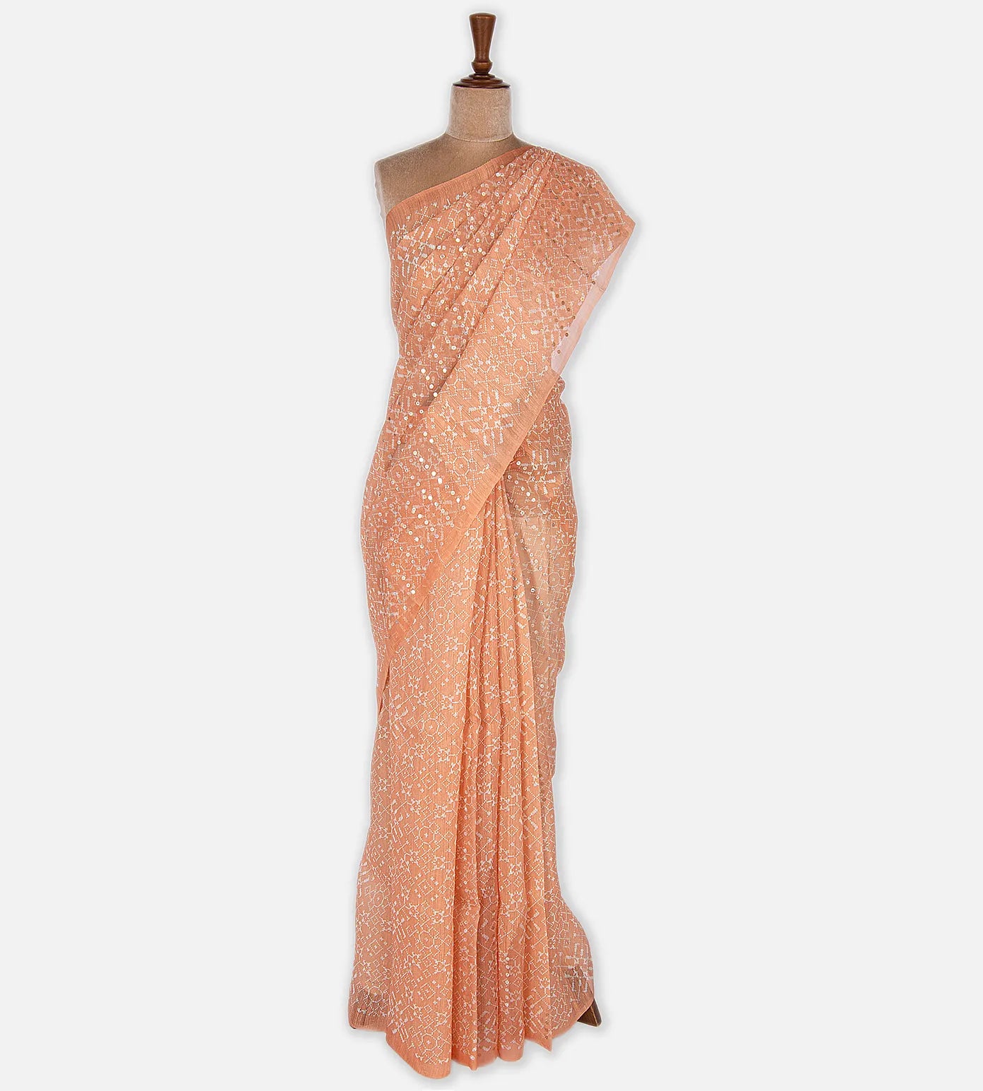 Peach Matka Bailou Saree