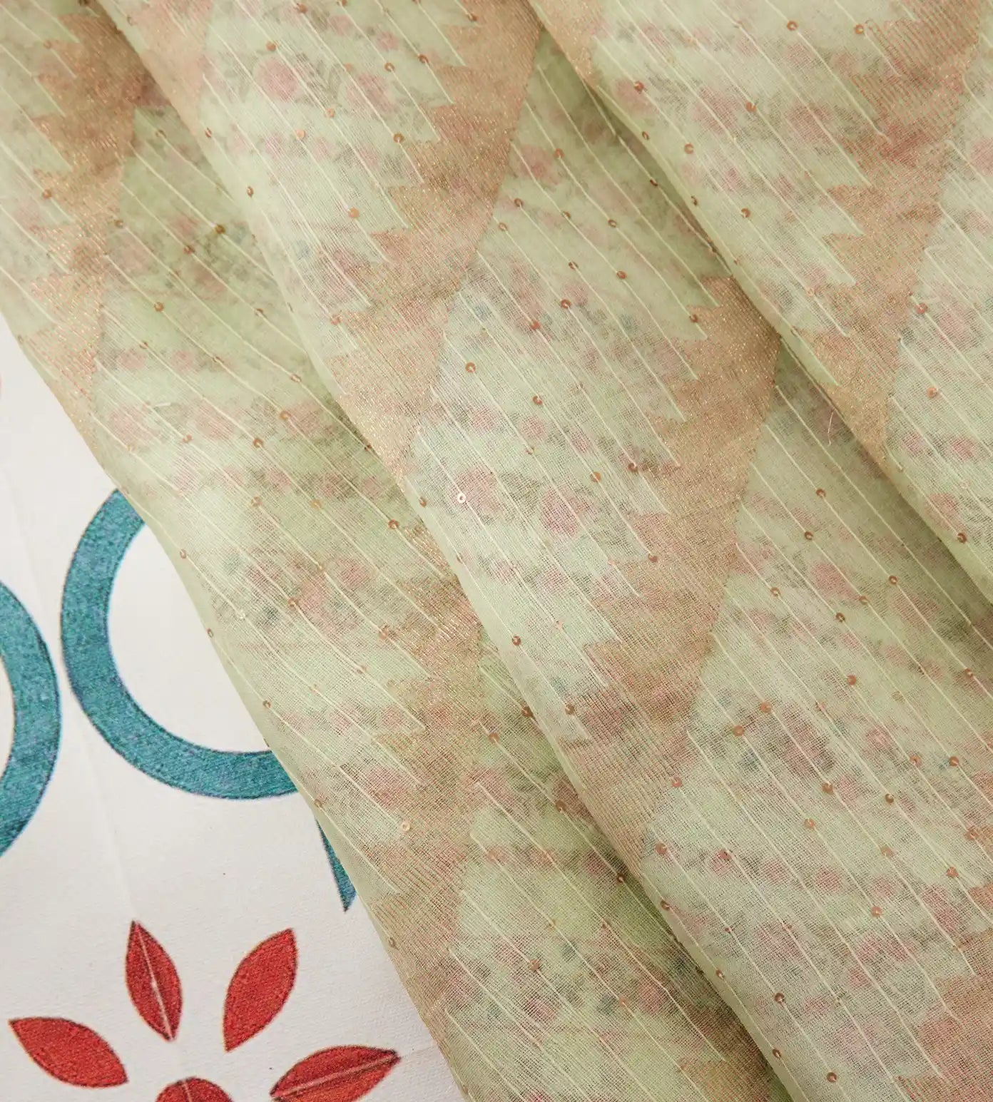 Pastel Green Matka Bailu Tussar Saree