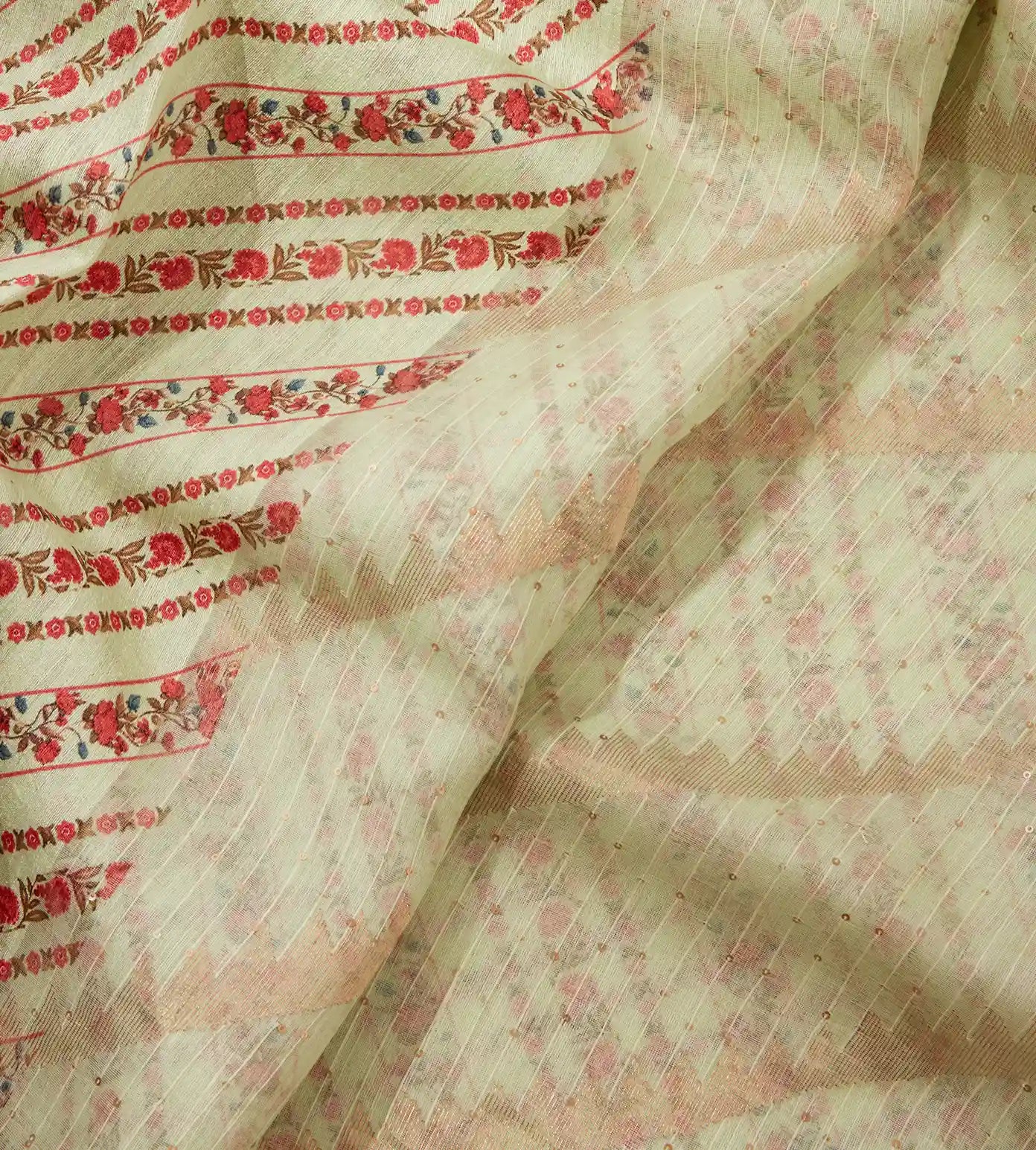 Pastel Green Matka Bailu Tussar Saree