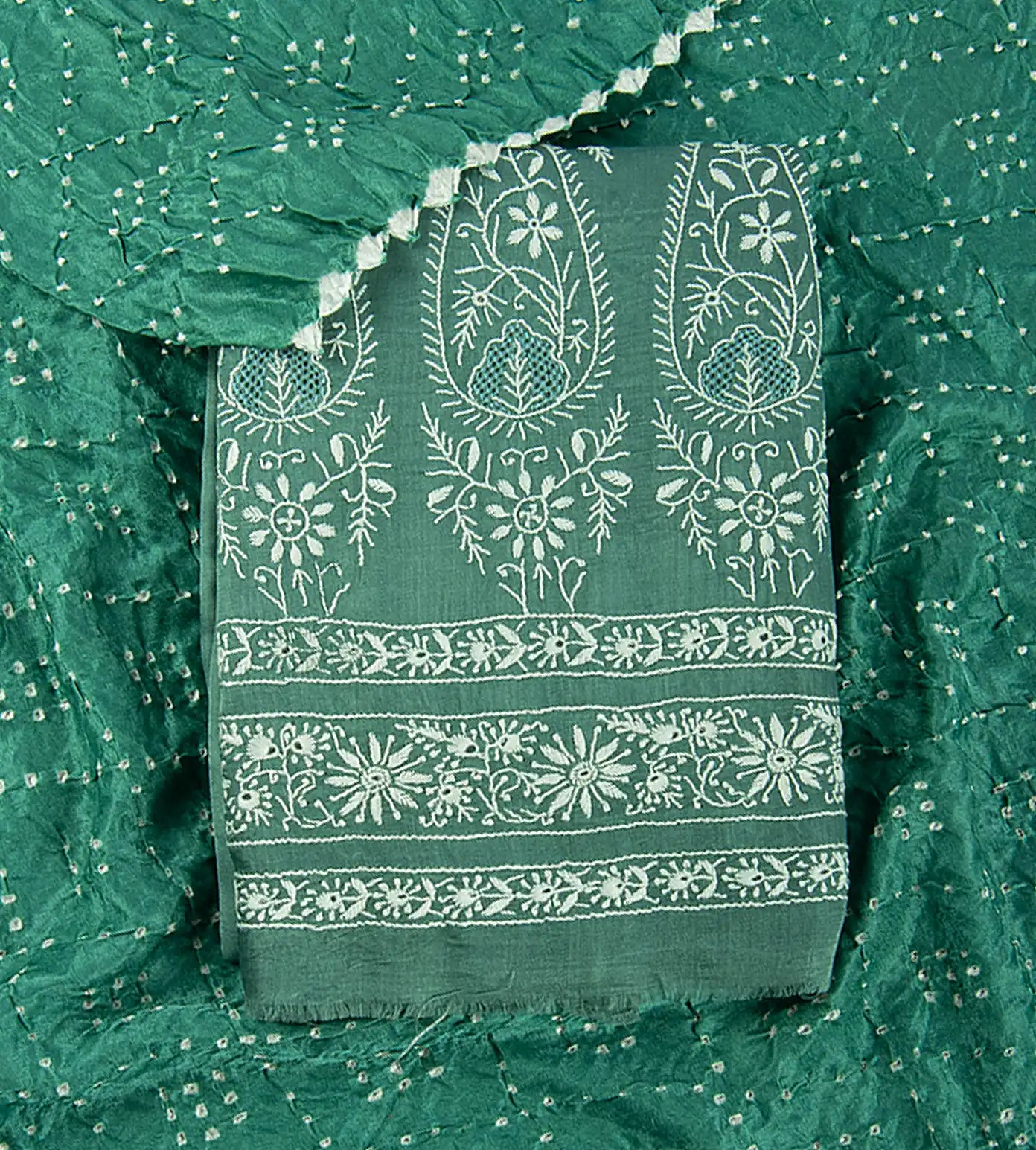 Sea Blue Gaji Silk Salwar