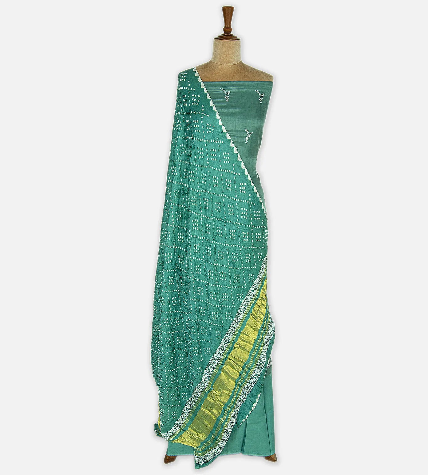 Sea Blue Gaji Silk Salwar