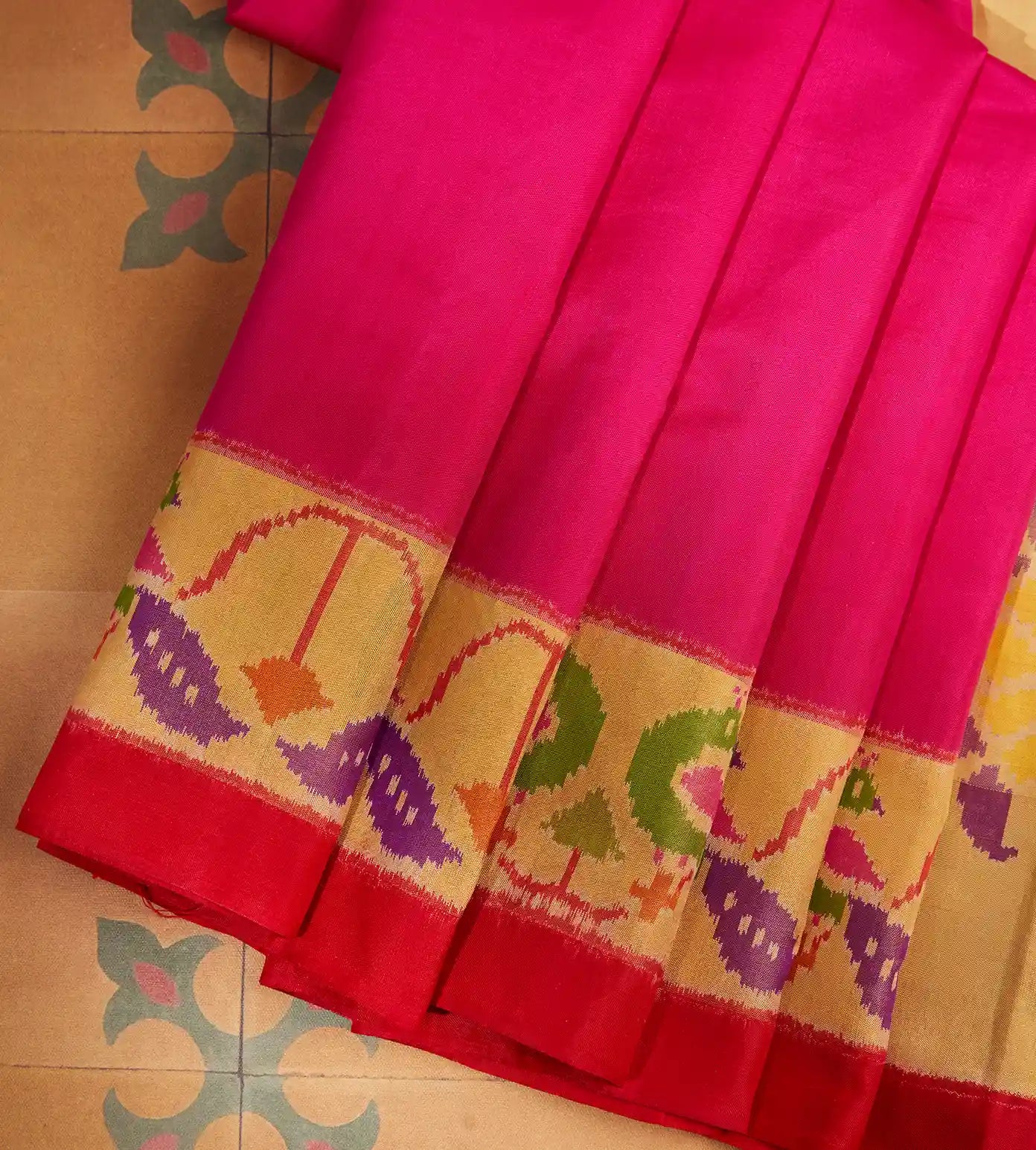 Pink Patola Silk Saree
