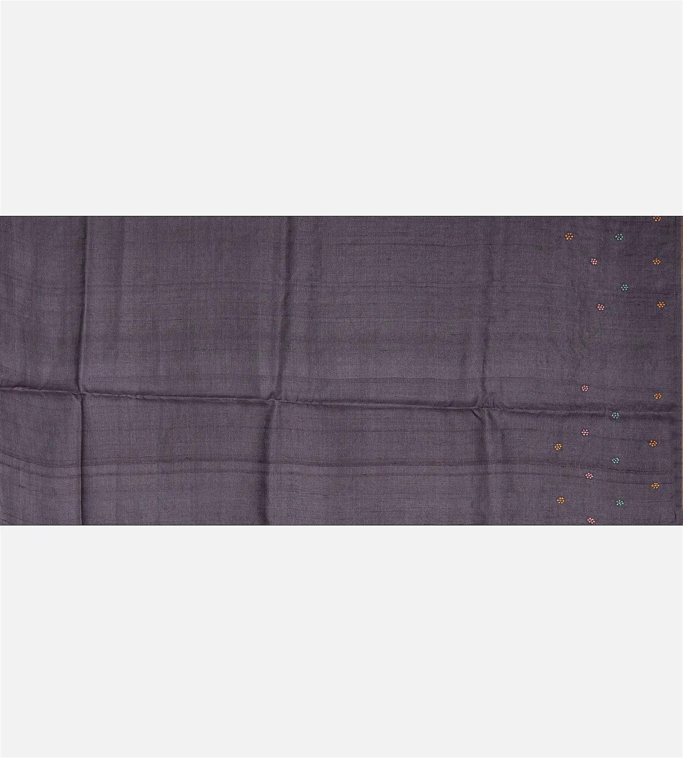 Purple Tussar Embroidery Saree
