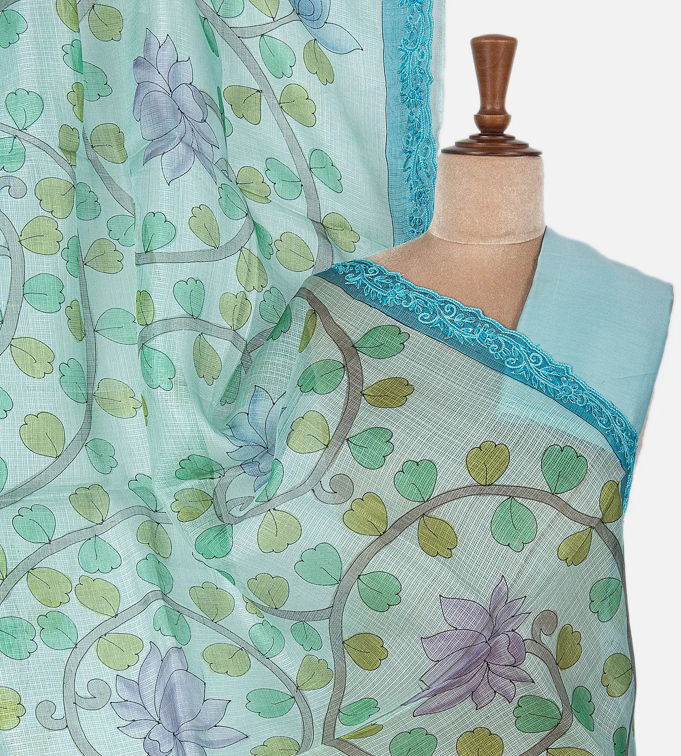 Pastel Blue Kota Silk Saree
