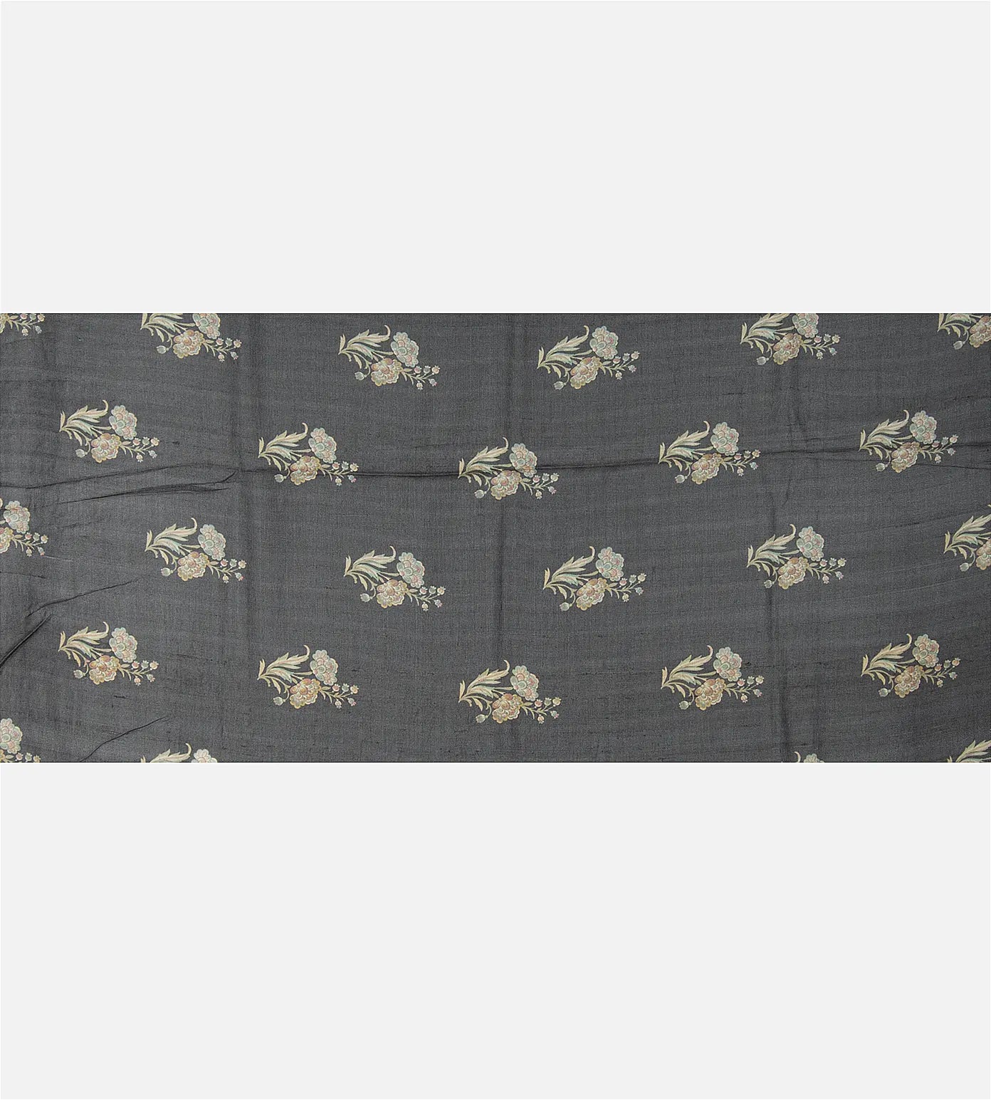 Dark Grey Tussar Saree