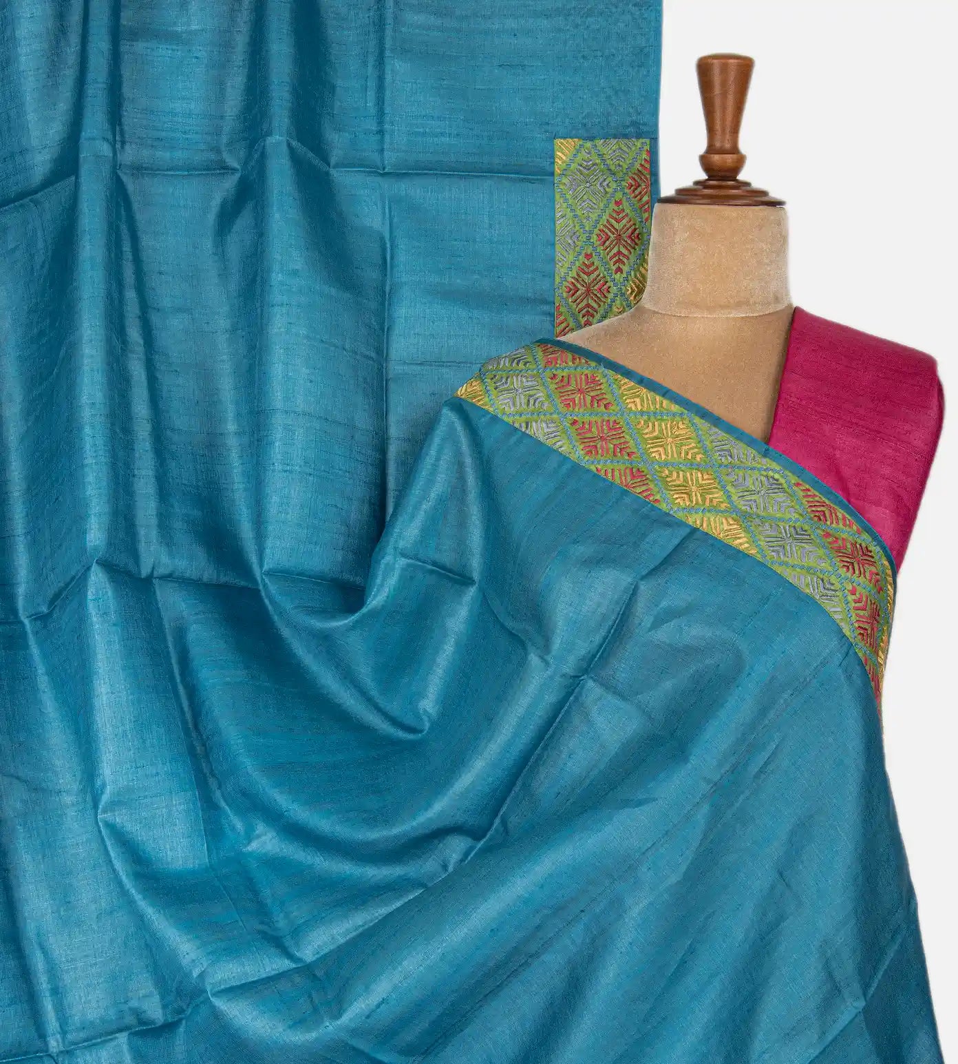 Blue Tussar Saree