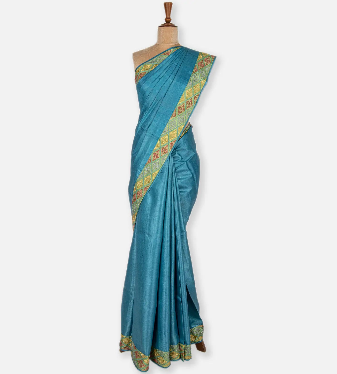 Blue Tussar Saree