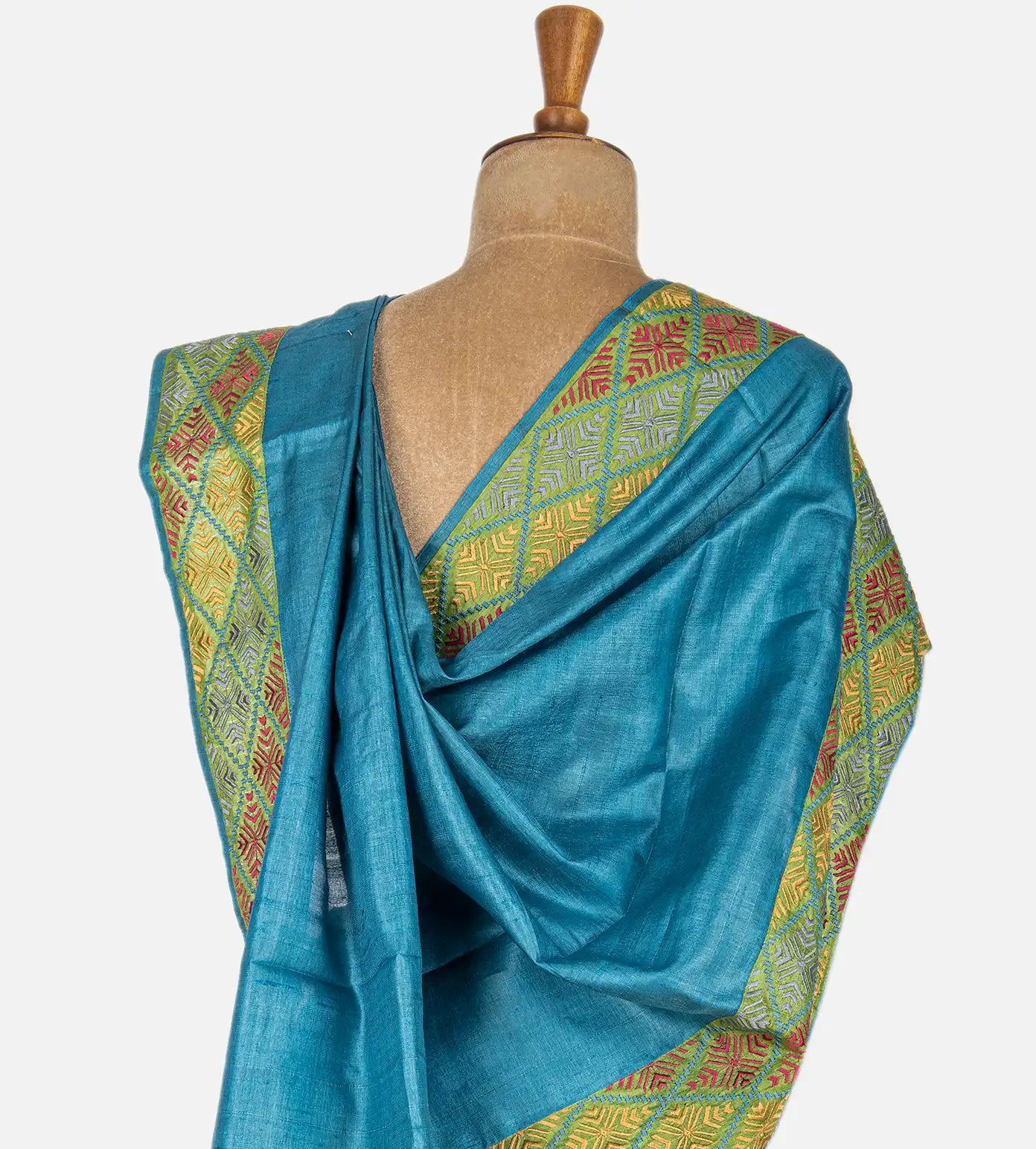 Blue Tussar Saree