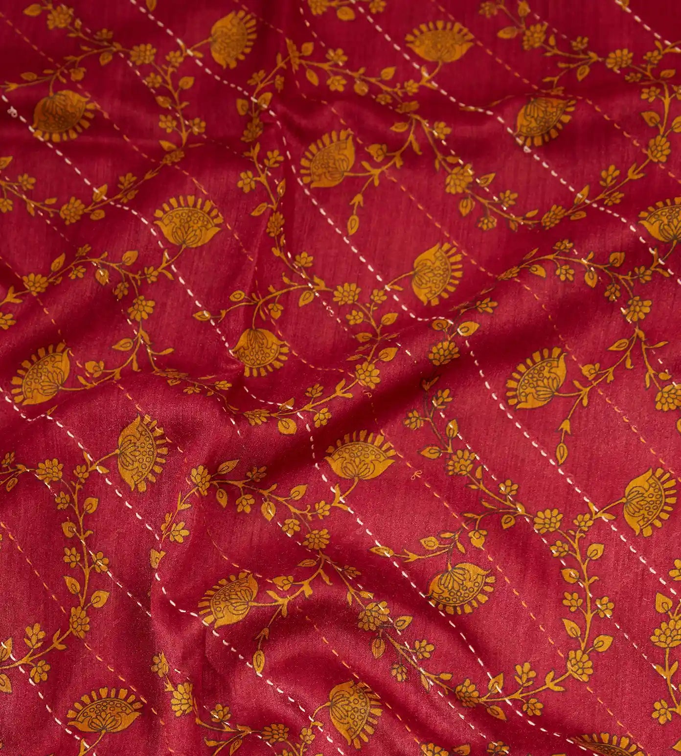 Red Tussar Saree