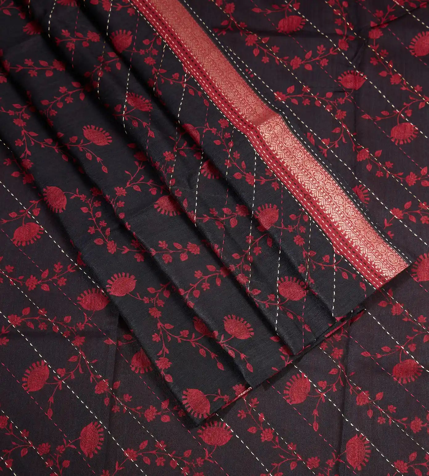 Black Tussar Saree