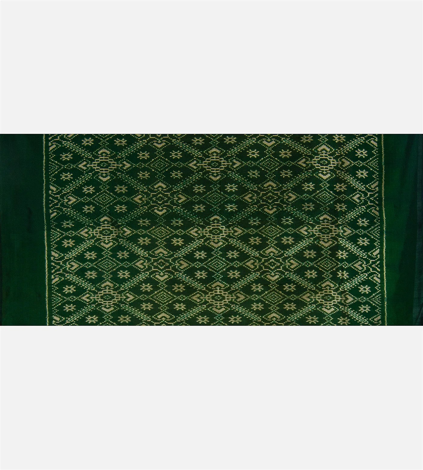 Beige Ikkat Madhubani Hand Painted Saree