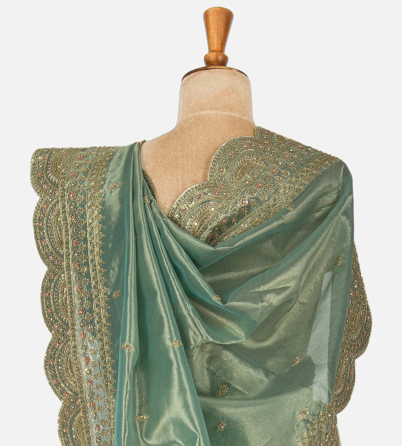 Blue Tissue Organza Saree