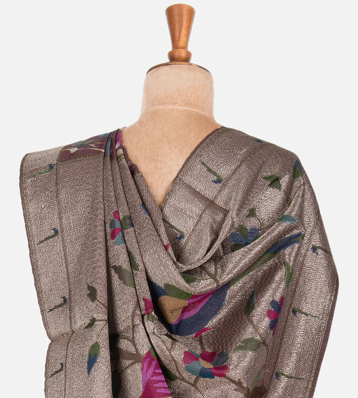 Mauve Tussar Paithani Saree