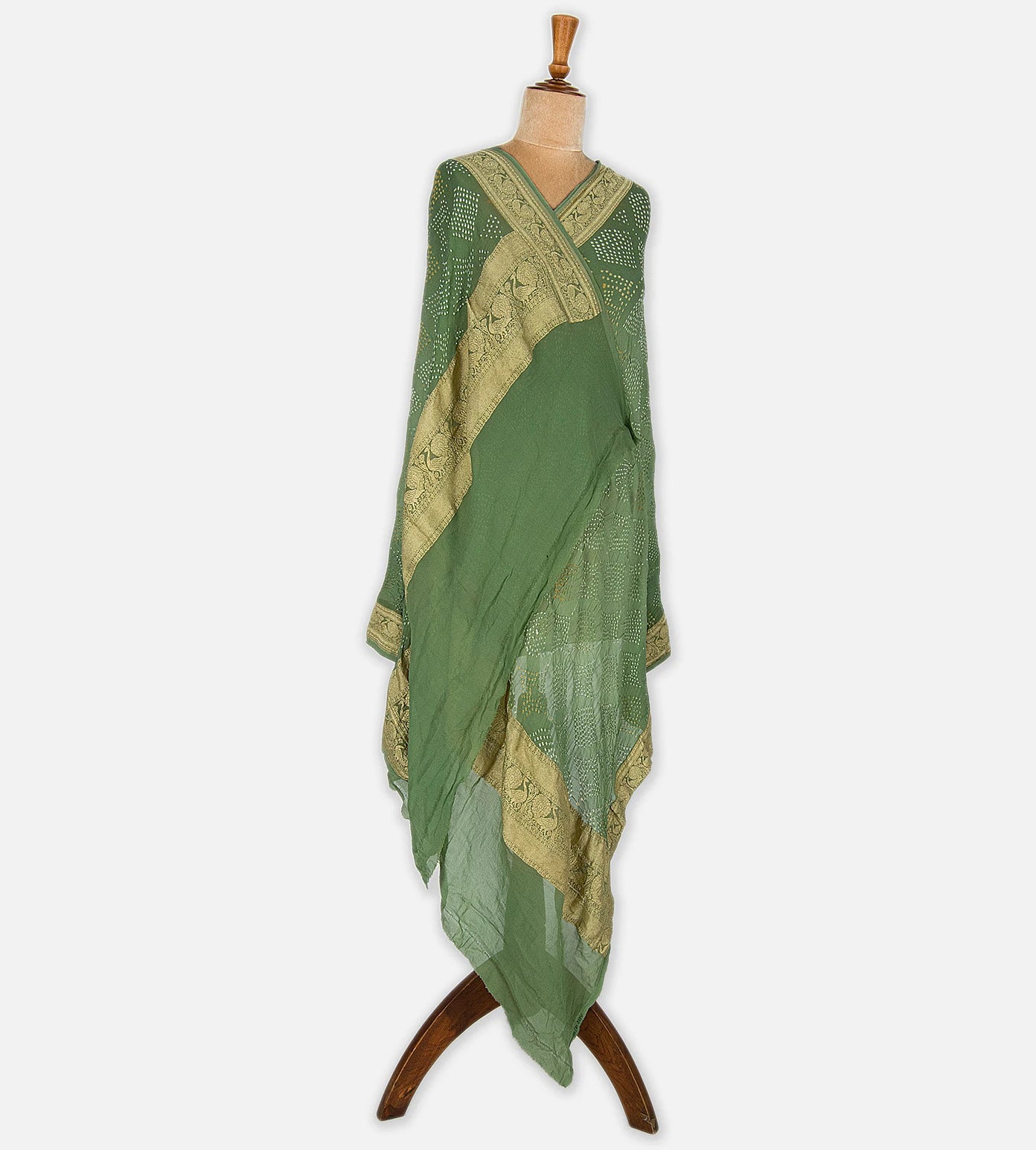 Green Banarasi Georgette Dupatta