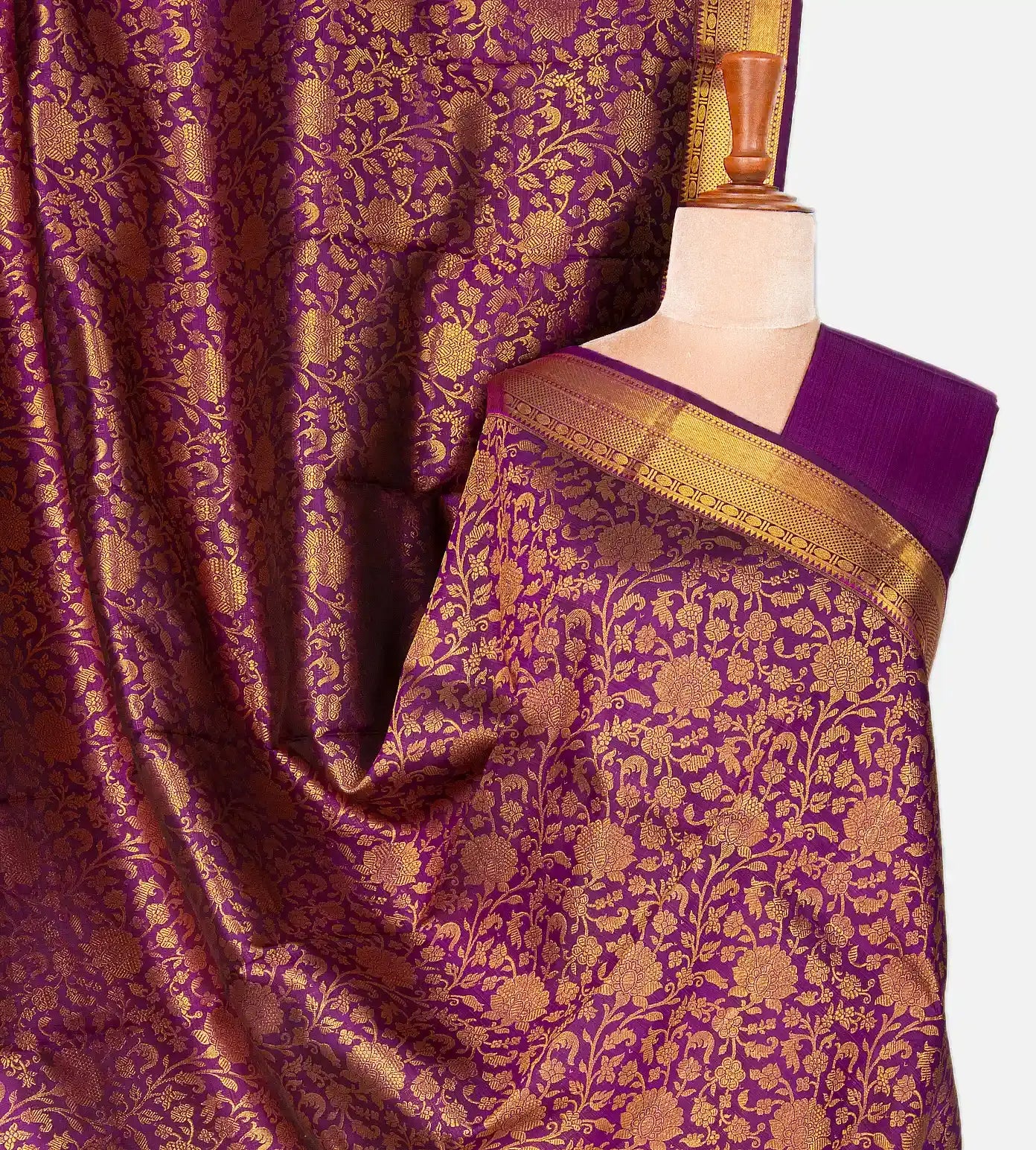 Purple Kanchipuram Silk Saree
