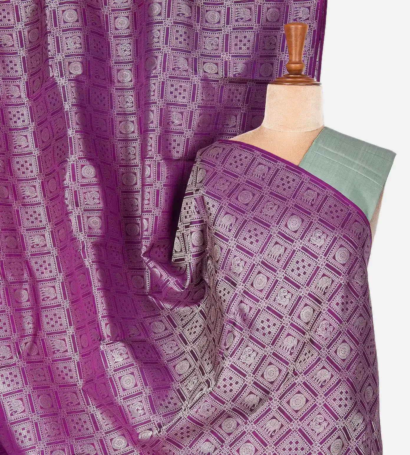 Purple Kanchipuram Silk Saree