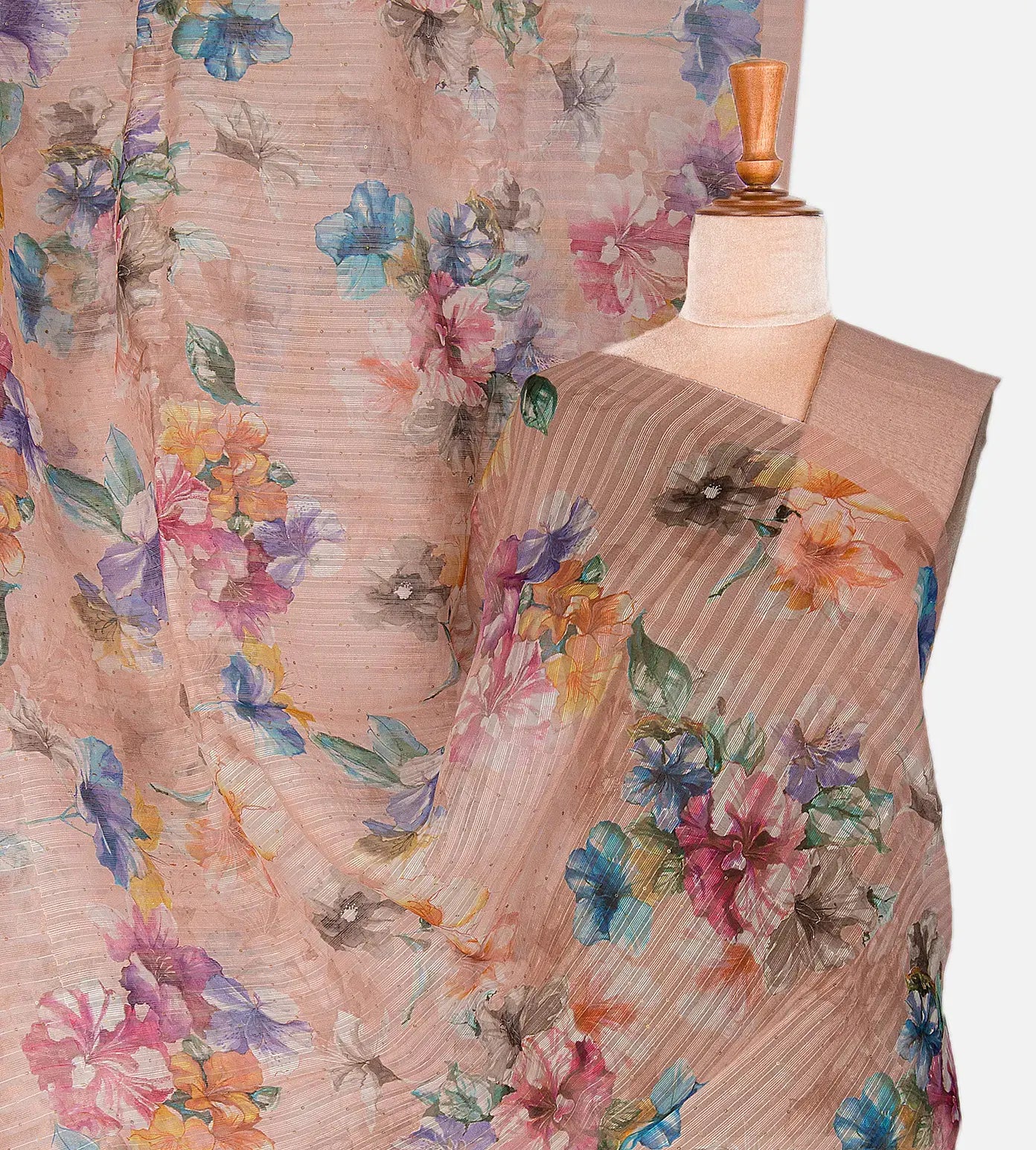 Light Peach Matka Bailou Saree
