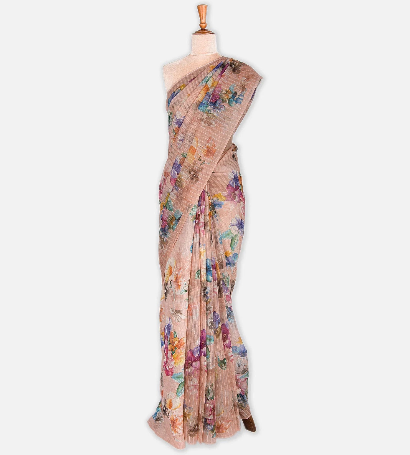 Light Peach Matka Bailou Saree