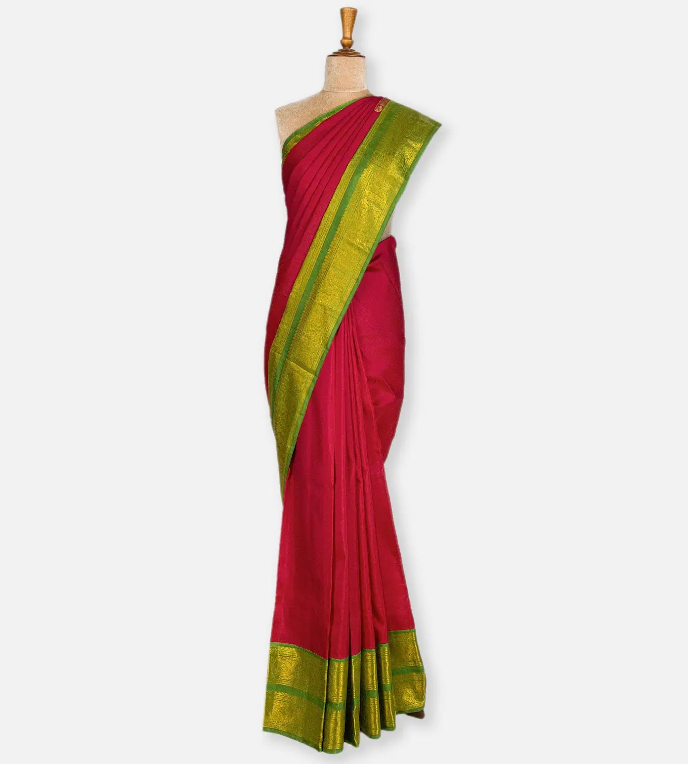 Pinkish Orange Kanchipuram Silk Saree