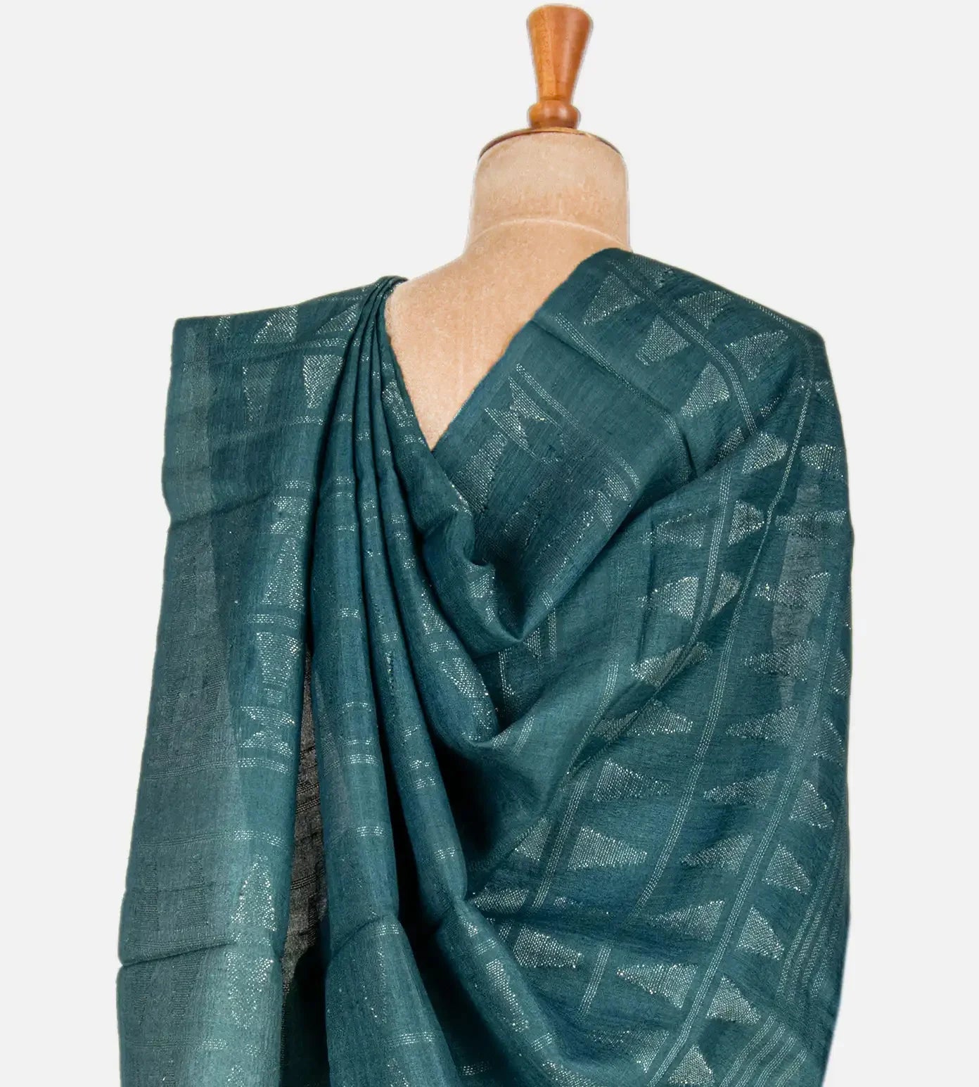 Blue Tussar Printed Saree