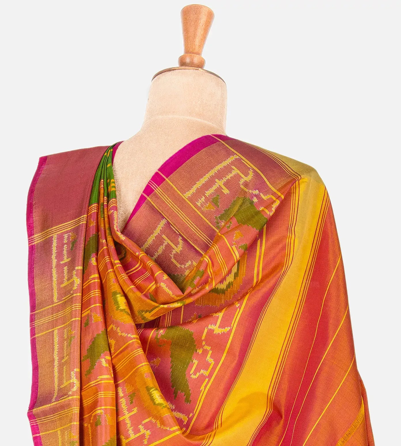 Light Green Patola Silk Saree