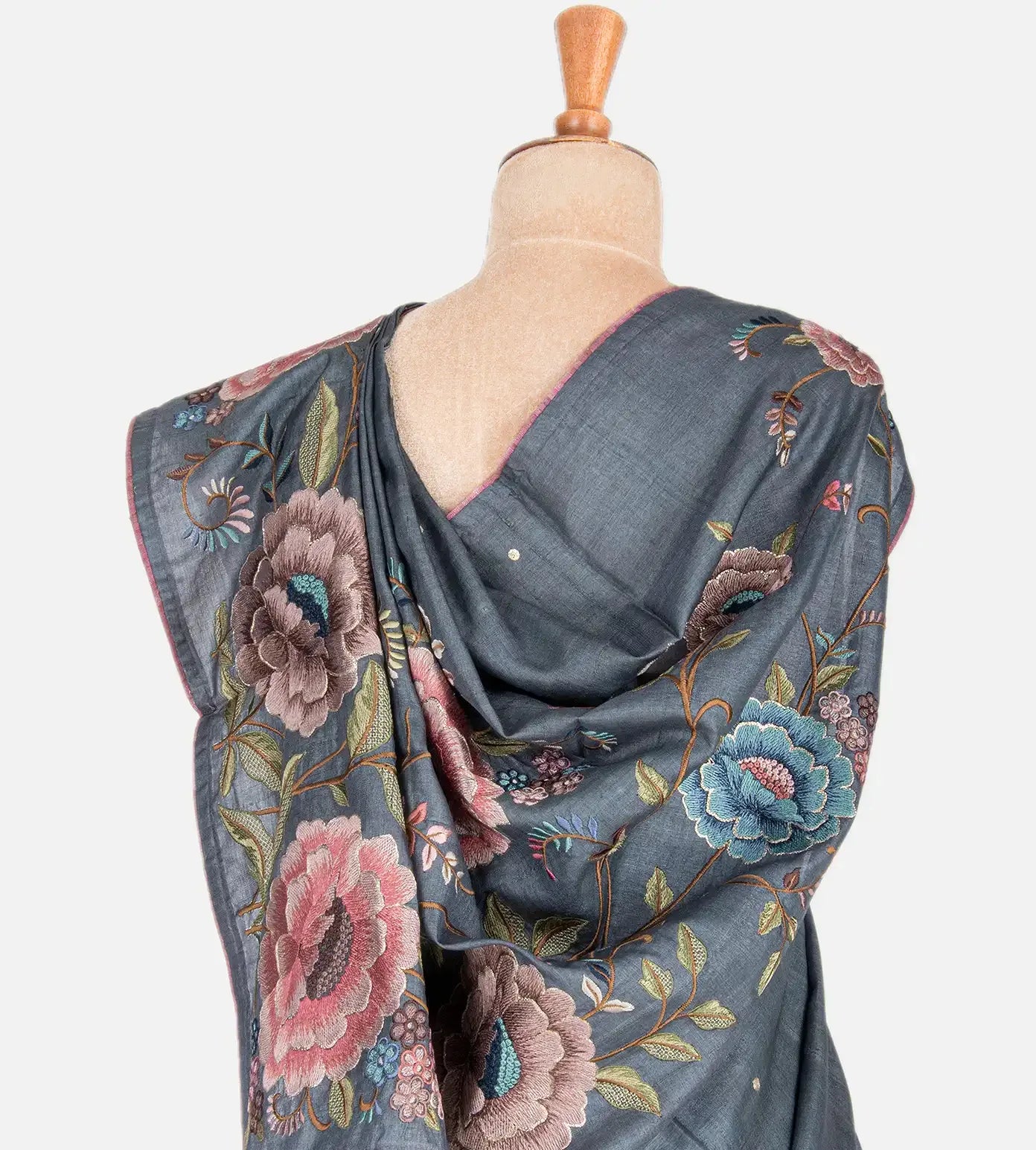 Grey Tussar Saree