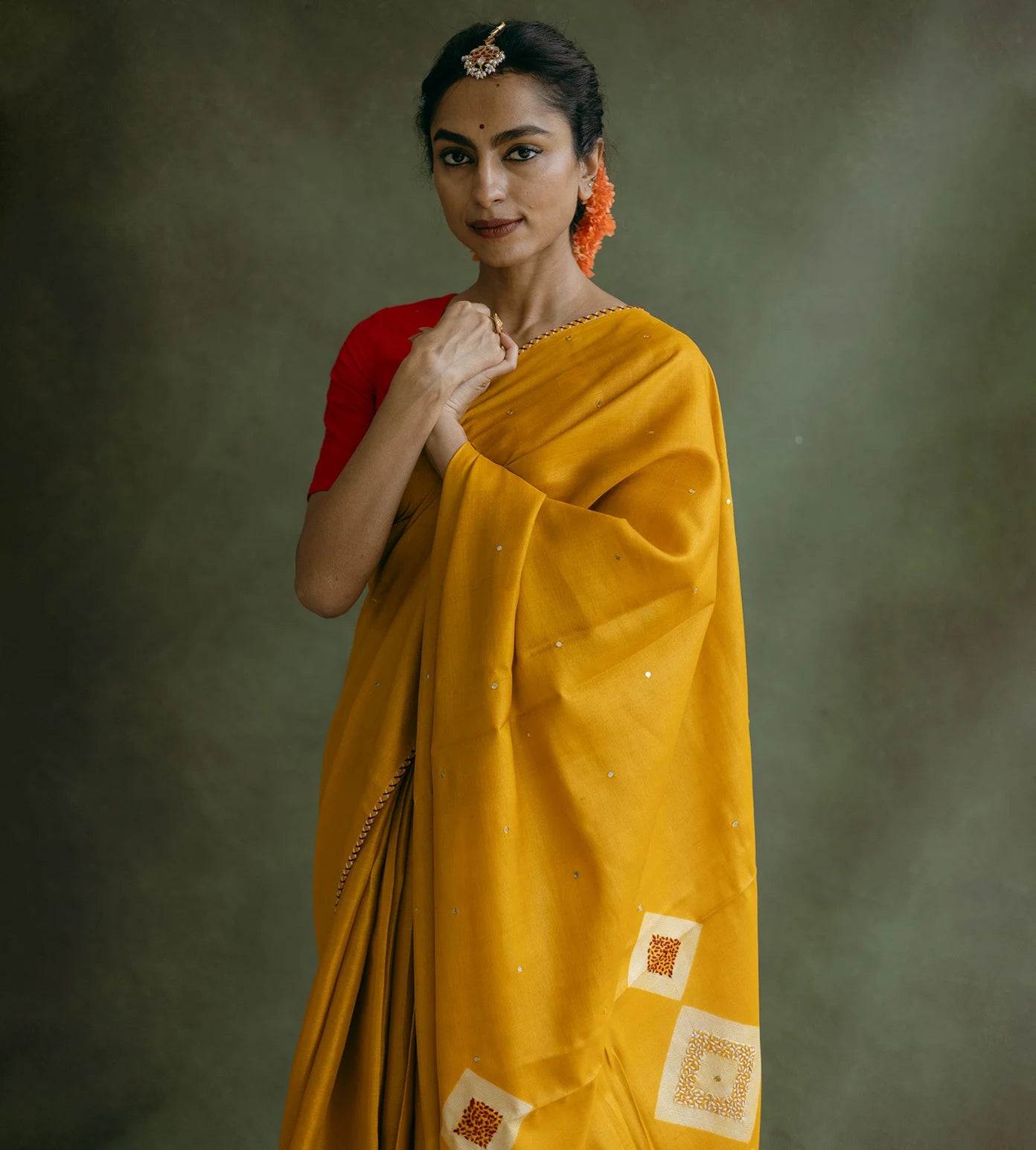 Yellow Tussar Saree