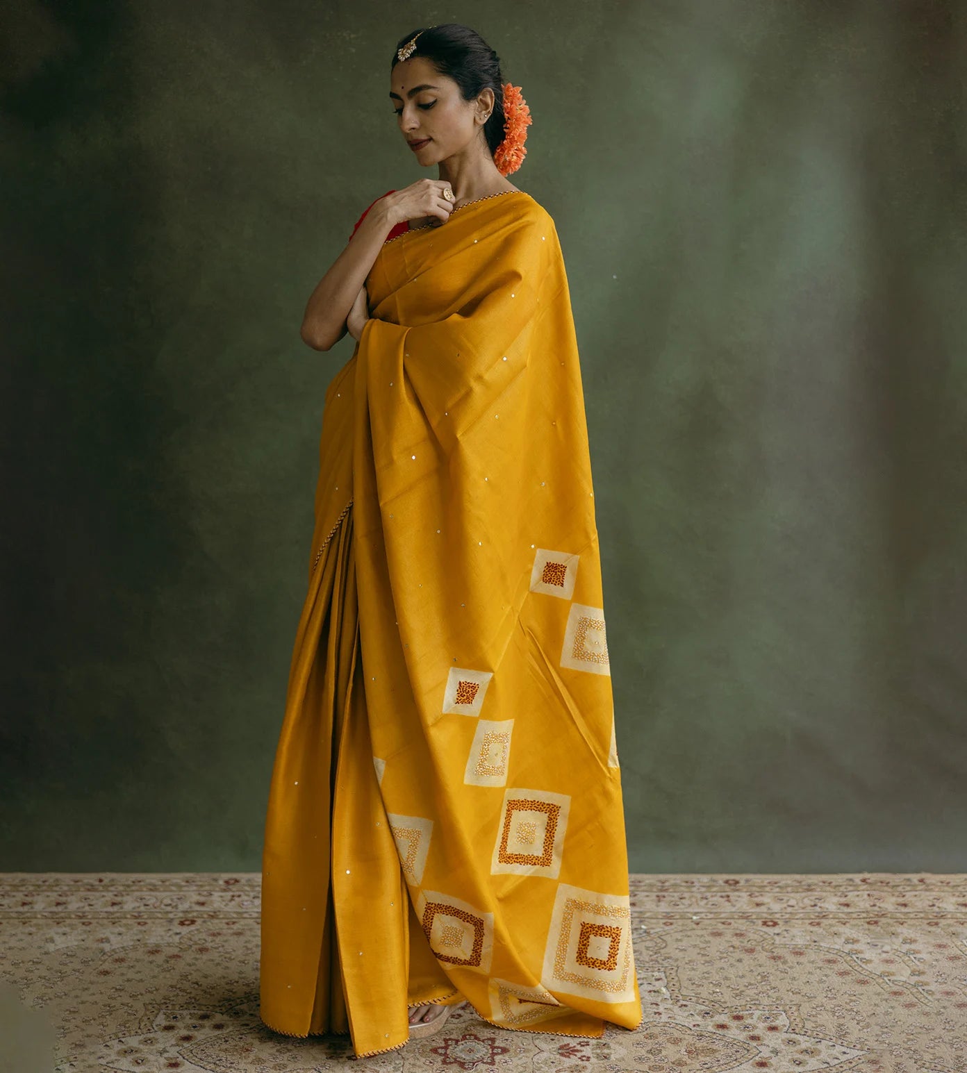 Yellow Tussar Saree