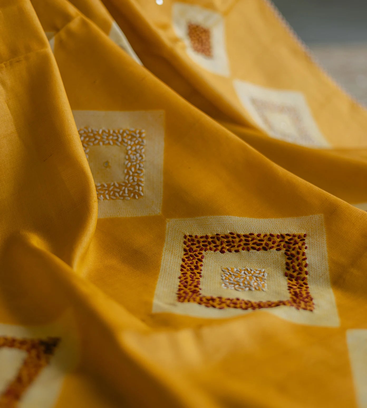 Yellow Tussar Saree