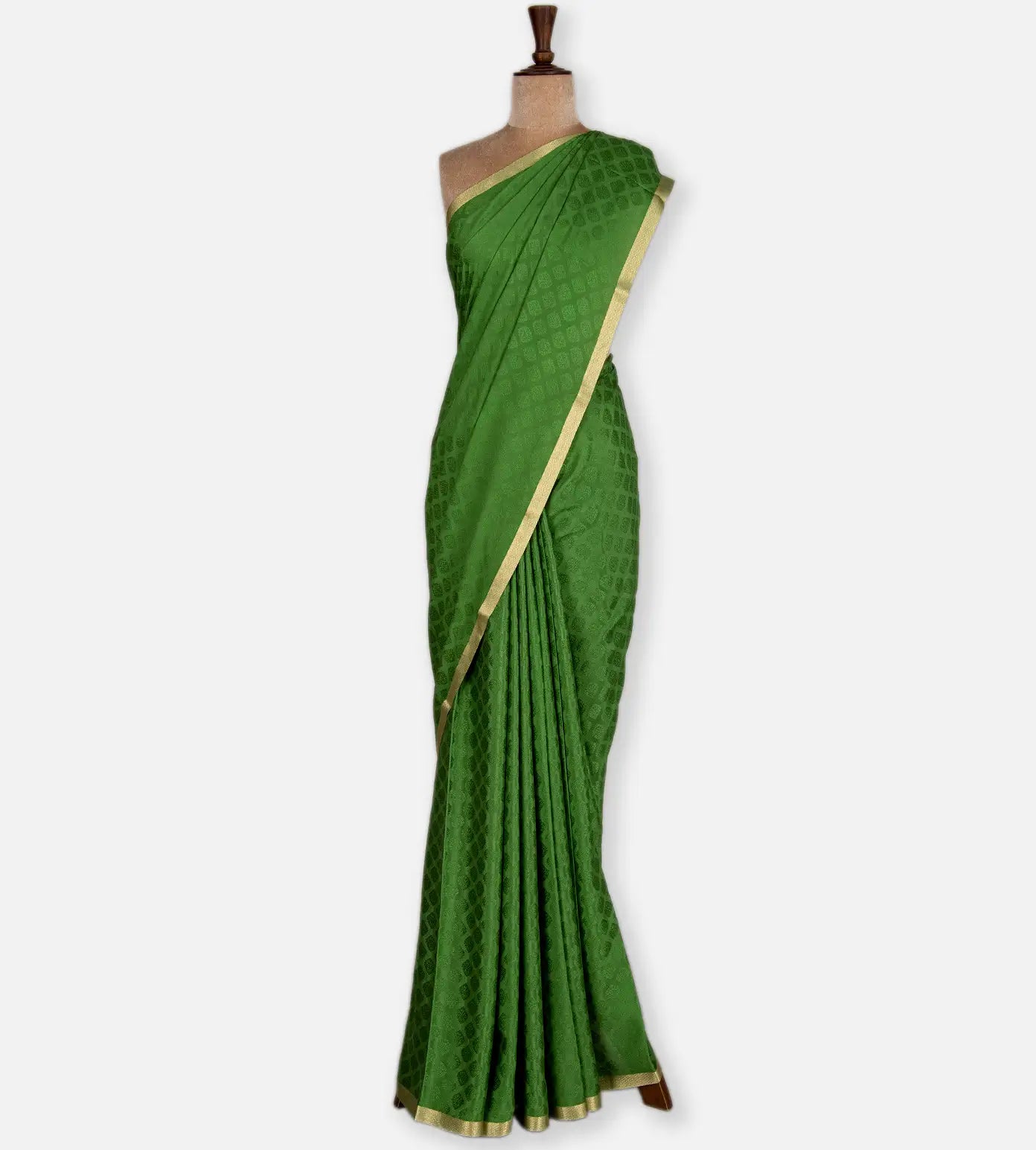 Green Crepe Saree