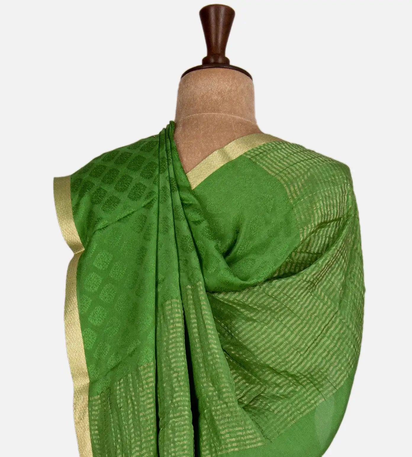 Green Crepe Saree