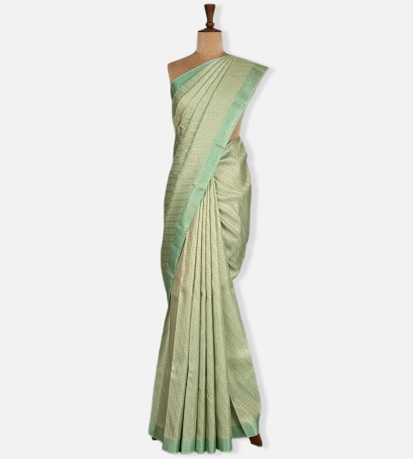 Pistachio Green Kanchipuram Silk Saree