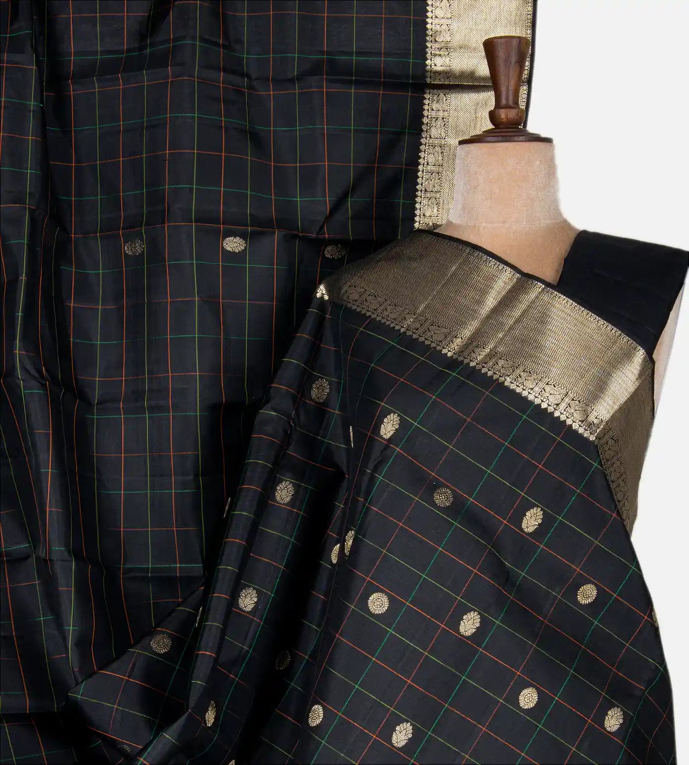 Black Kanchipuram Silk Saree