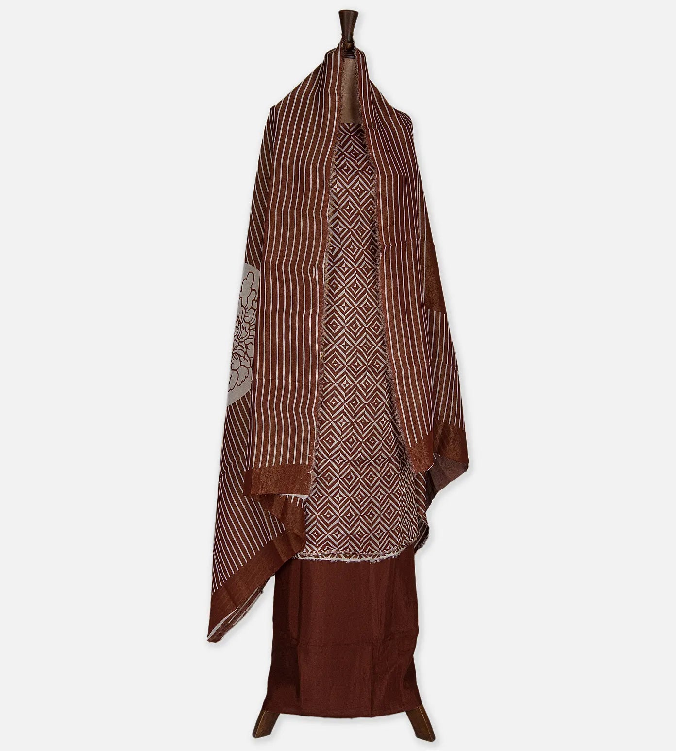 Brown Semi Tussar Salwar