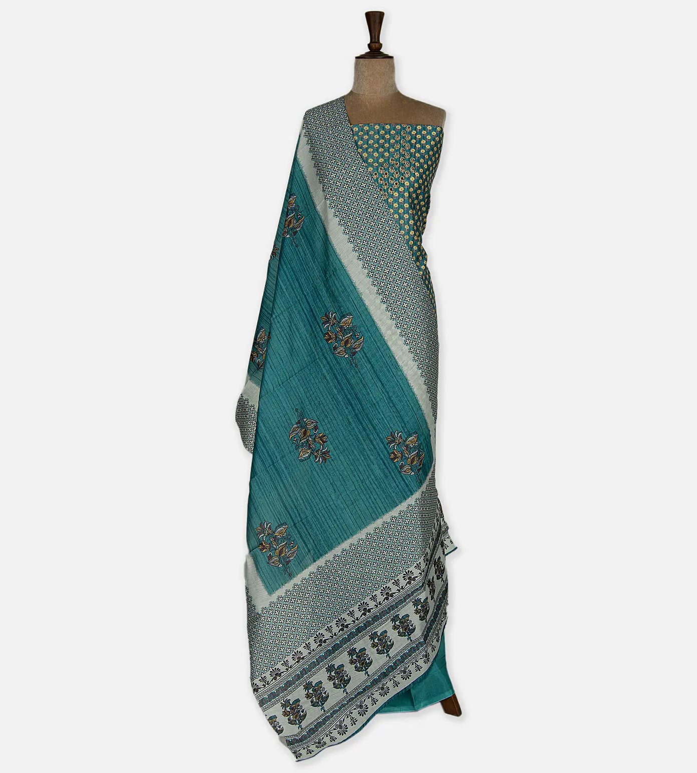 Blue Semi Tussar Salwar