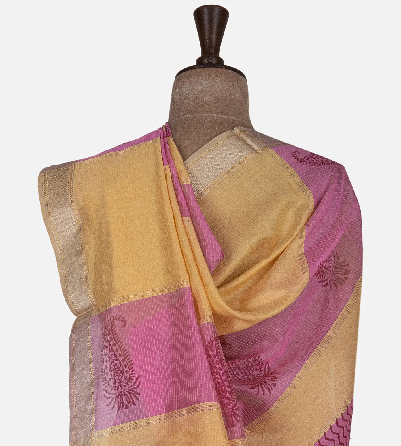 Pink Maheshwari Cotton Saree