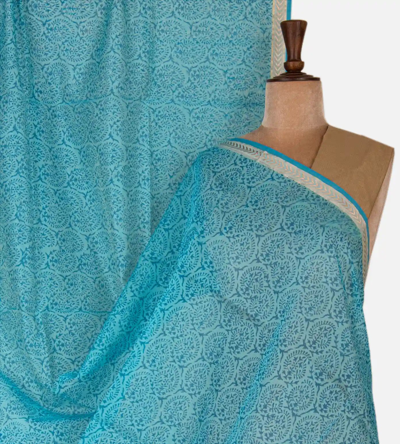 Blue Maheshwari Cotton Saree