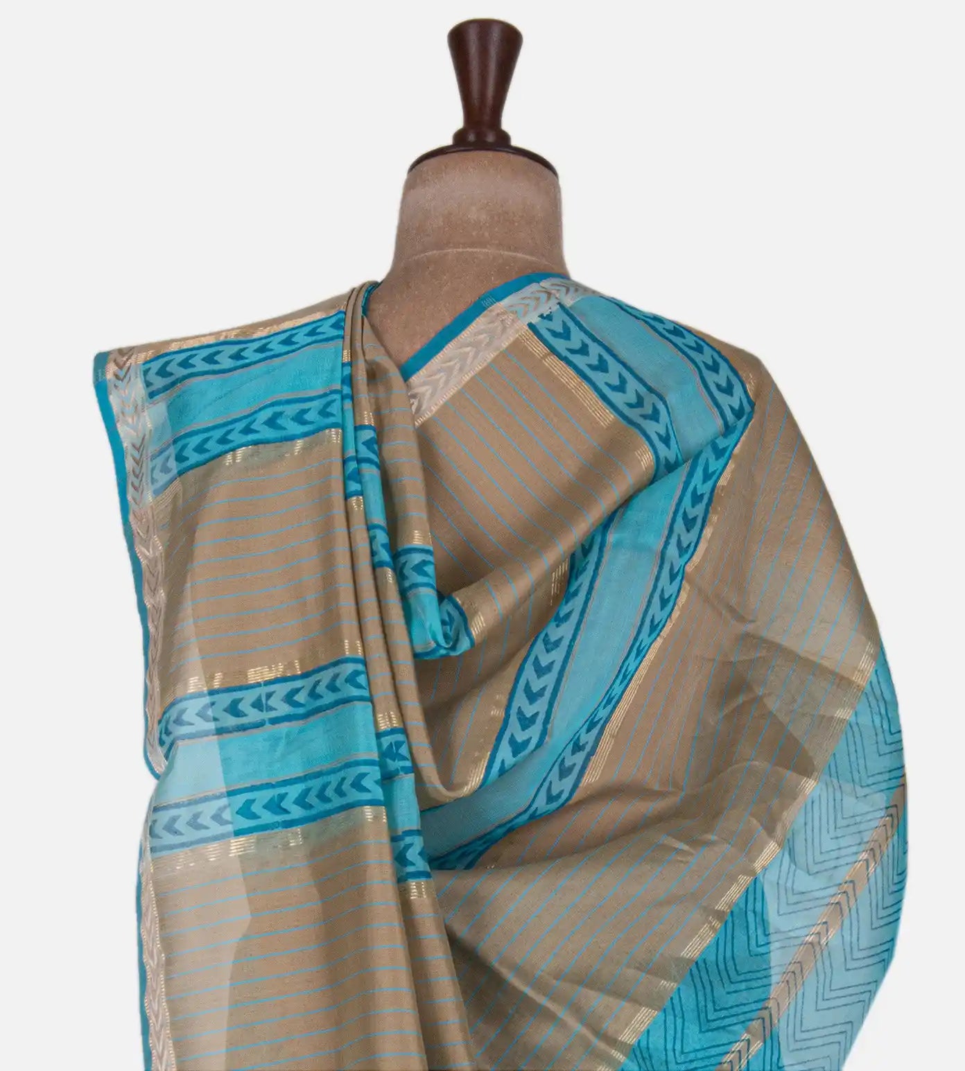 Blue Maheshwari Cotton Saree