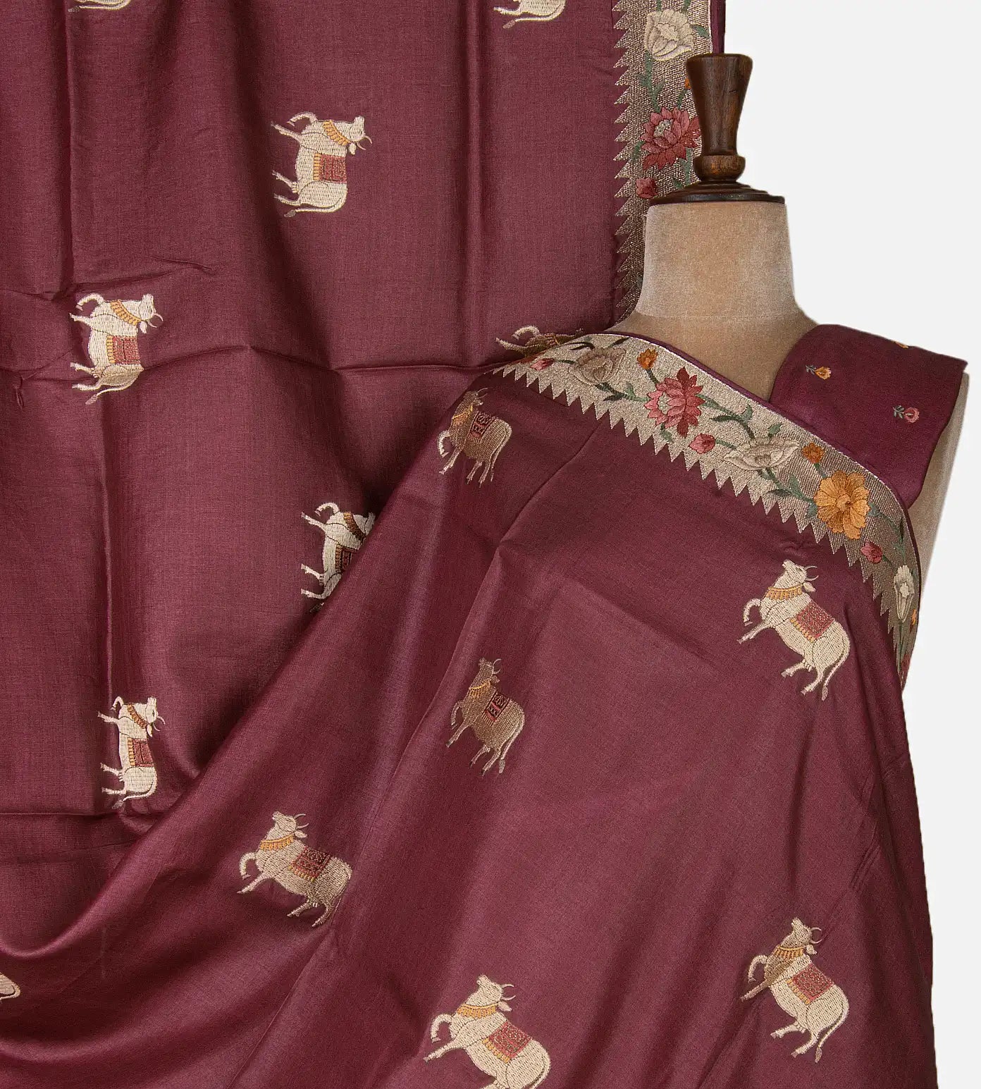 Pink Tussar Saree