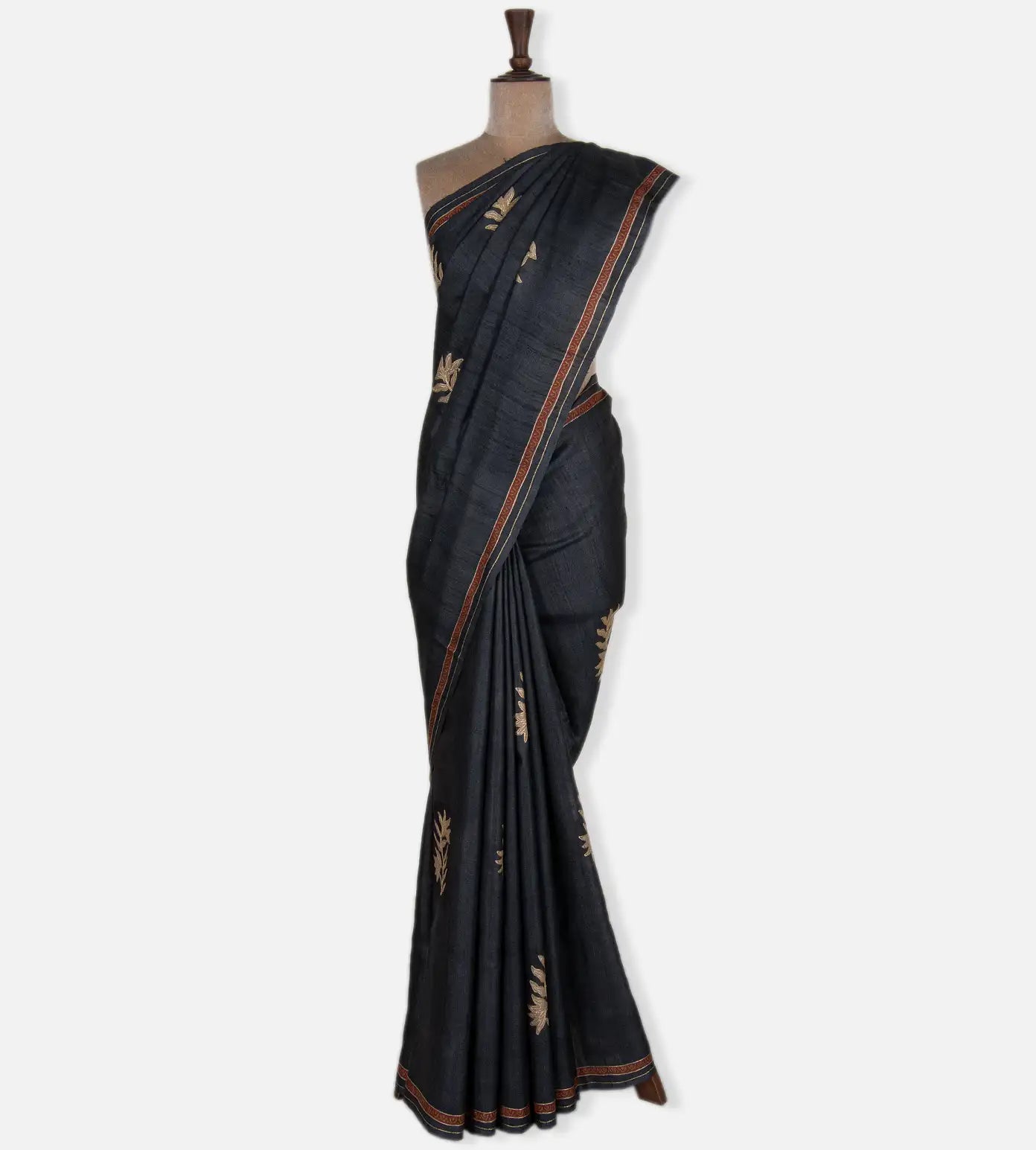Black Tussar Saree