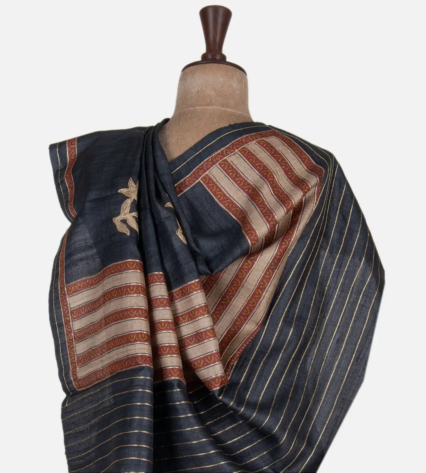 Black Tussar Saree