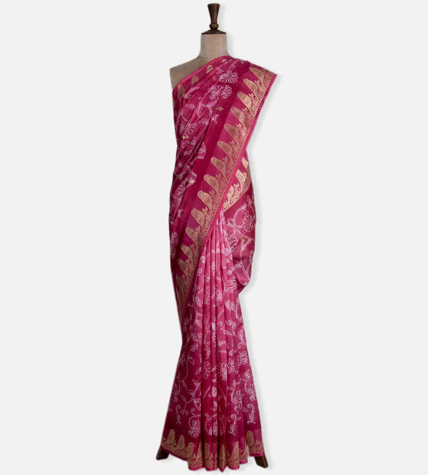 Pink Kattan Silk Saree