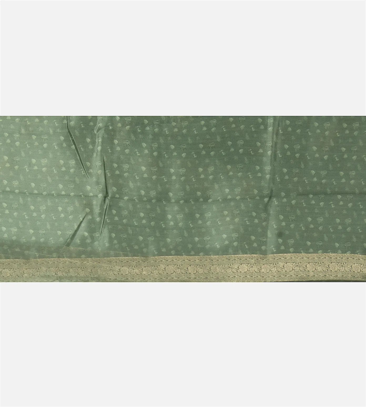 Greenish Grey Chaniya Silk Saree