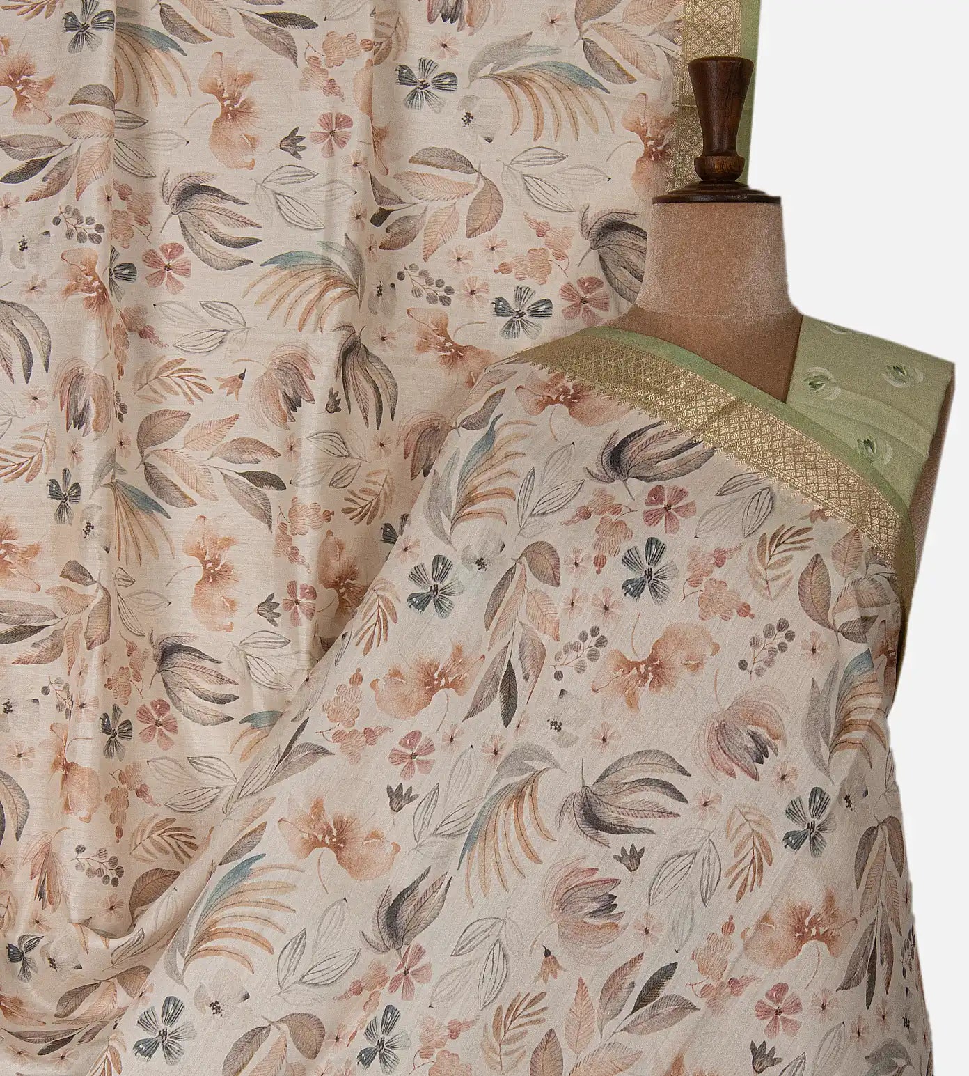 Off-White Chaniya Silk Saree