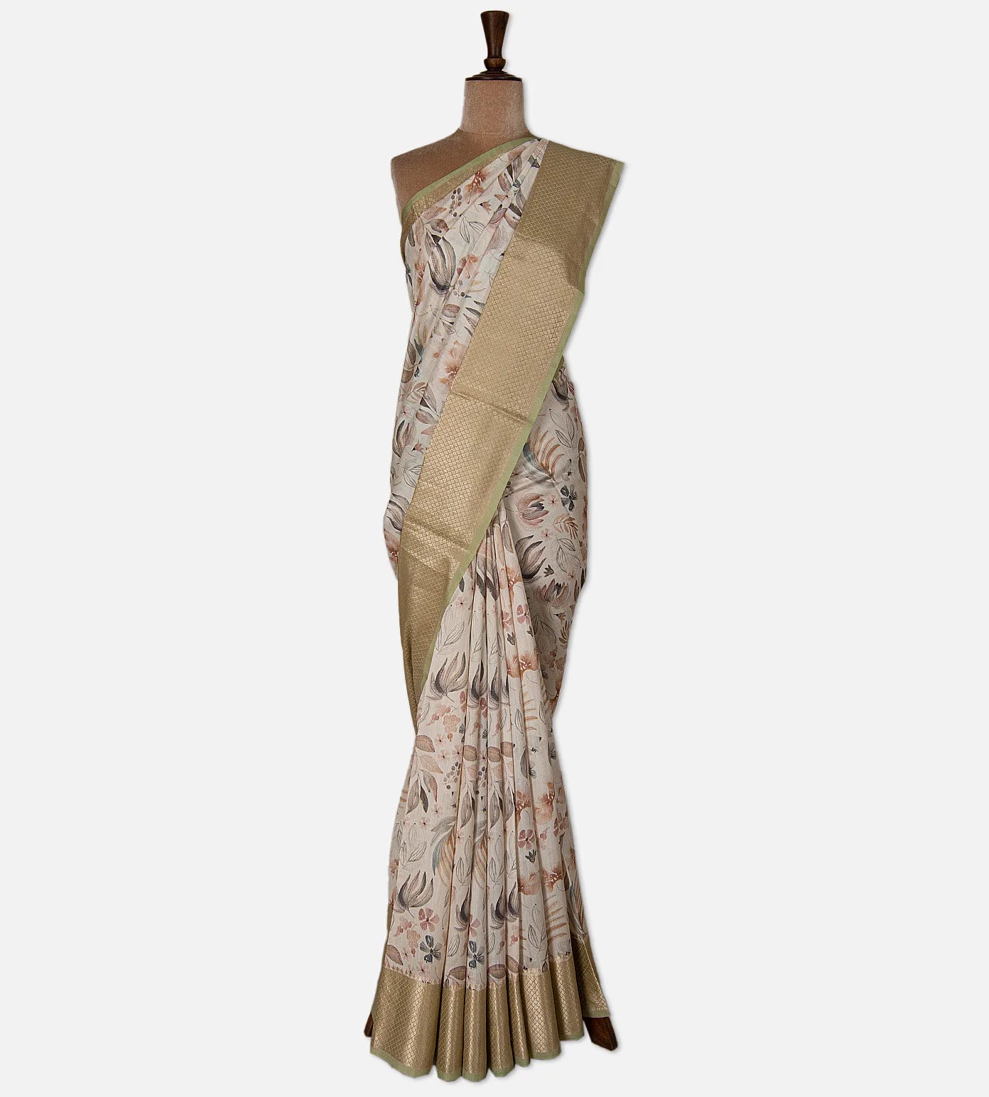 Off-White Chaniya Silk Saree